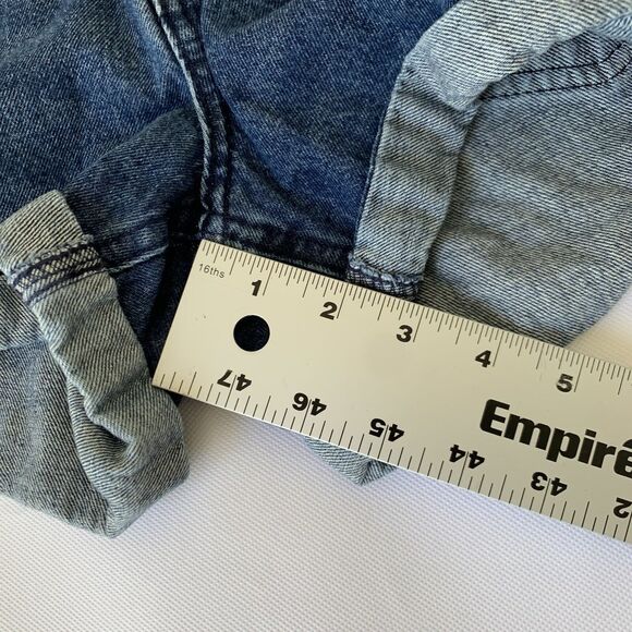 Cotton On Mid Saturday Denim Shorts Women 4 Dark  Roll Cuff Distressed Festival - Picture 8 of 8